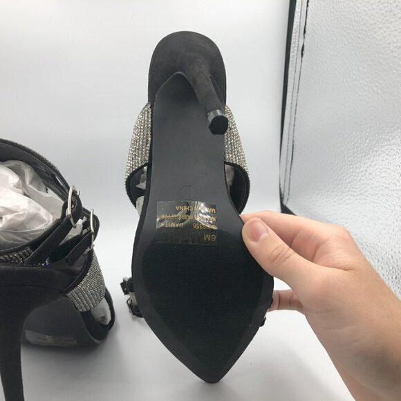 Cape Robbin Damita Black Suede Rhinestone Womens High Heels Size 6 (Brand New) - Picture 9 of 9